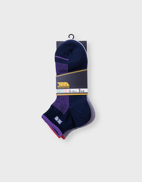 0103-909 3足組先丸ソックス (無地)