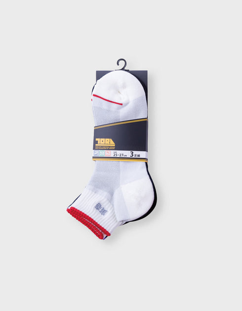 0103-909 3足組先丸ソックス (無地)