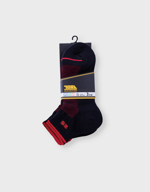 0103-909 3足組先丸ソックス (無地)