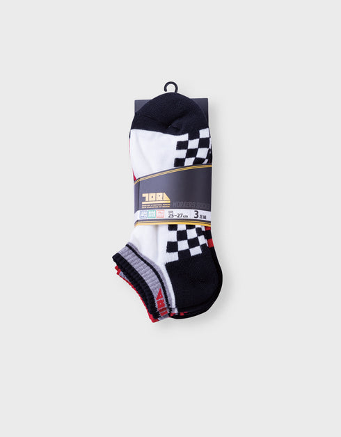 0105-909 3足組先丸ソックス (市松)