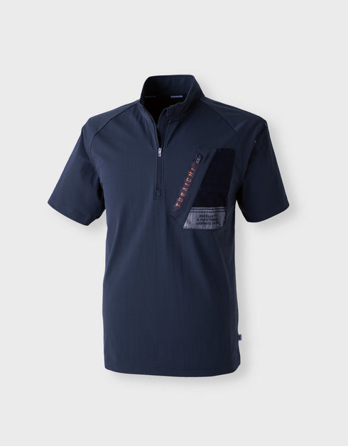 5952-624半袖ジップアップシャツ