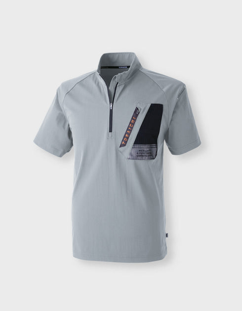 5952-624半袖ジップアップシャツ