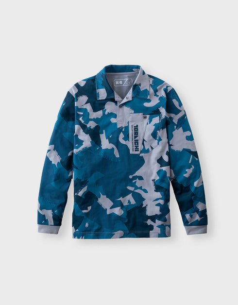 5992-614 迷彩柄長袖ポロシャツ