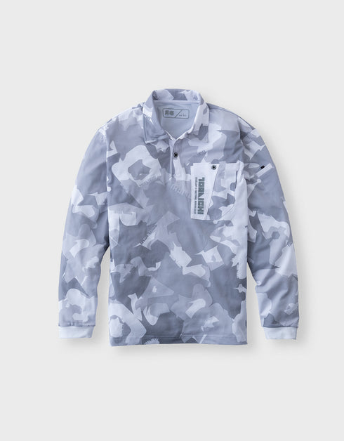 5992-614 迷彩柄長袖ポロシャツ