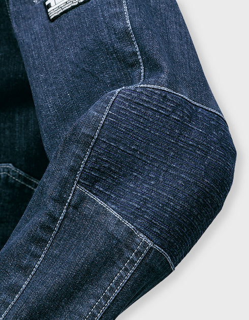 8930-554 デニム蛇腹ライダースジャケット