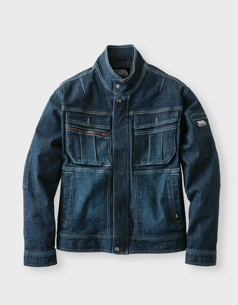 8930-554 デニム蛇腹ライダースジャケット