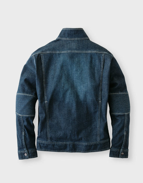 8930-554 デニム蛇腹ライダースジャケット