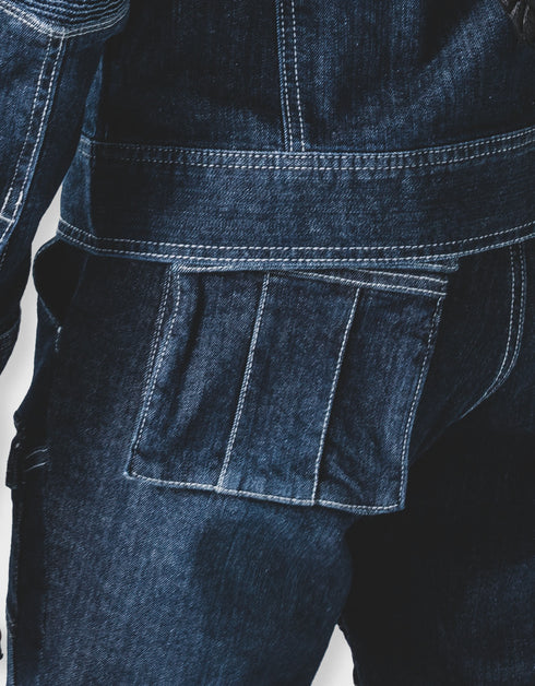 8930-219 デニム蛇腹カーゴパンツ