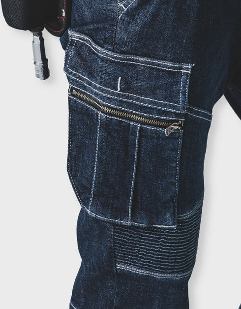 8930-219 デニム蛇腹カーゴパンツ